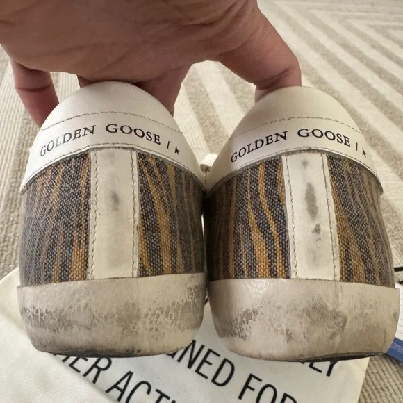 Golden Goose Zebra Stripe Sneakers with Black Star Superstars - Picture 7 of 7
